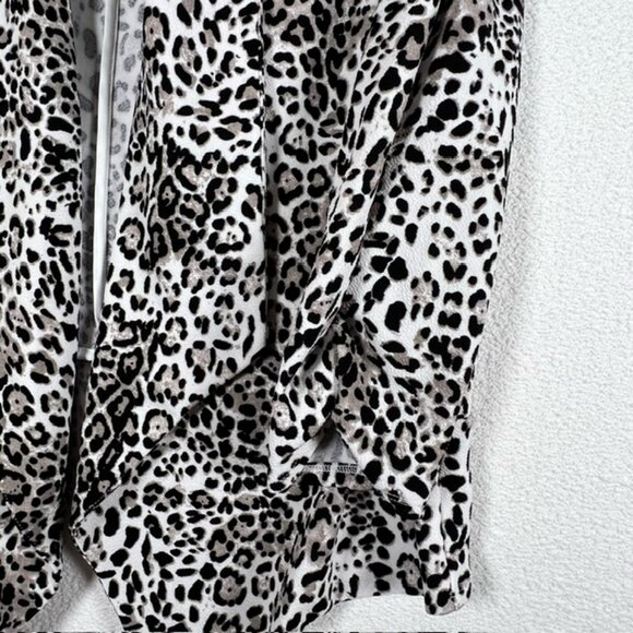 Moa Moa Women’s Waterfall Front Open Leopard Blazer Jacket Plus Size 3X - Picture 3 of 9